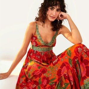 Farm Rio Flora Linda Dress Midi 🌺 Size M